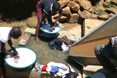 Multiple use flow monitoring weir - Thukela HELP catchment South Africa